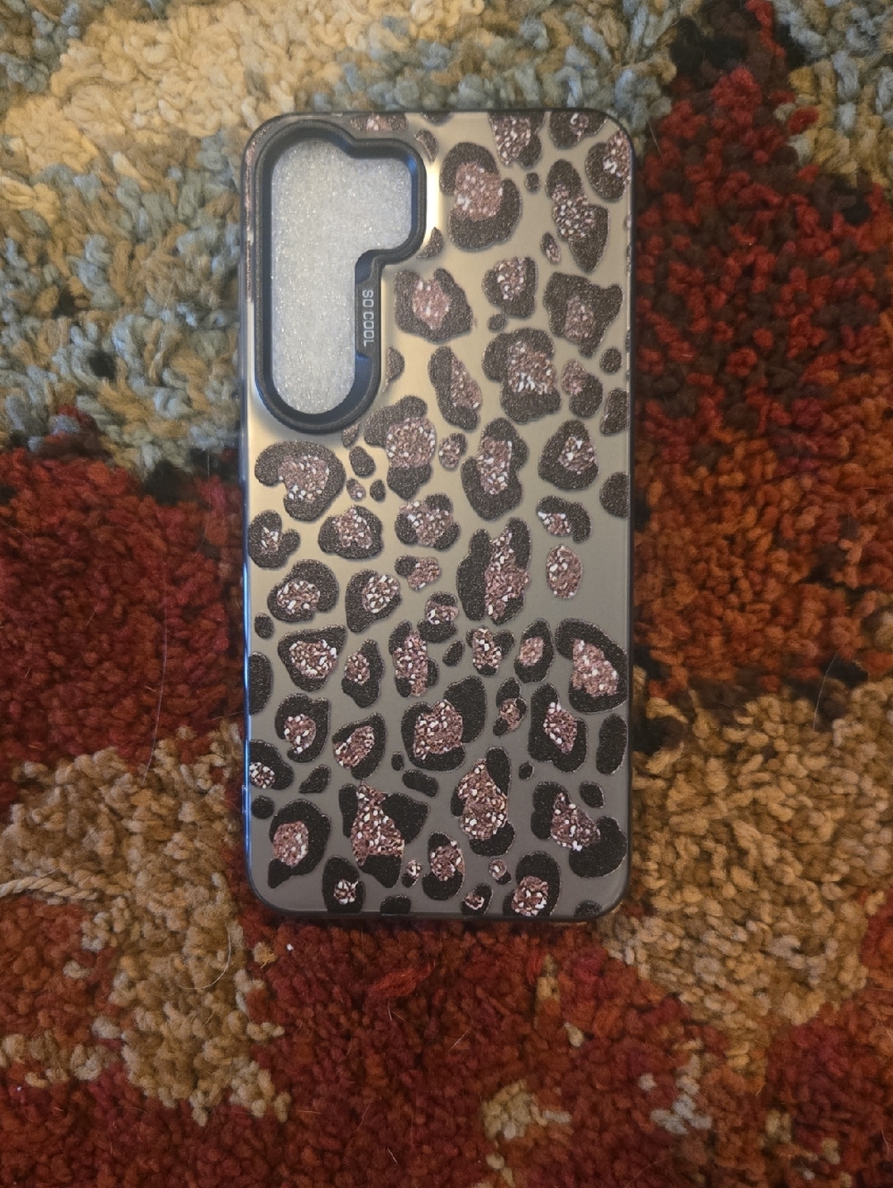 Glitter Leopard Pattern Phone Case - Pink Leopard